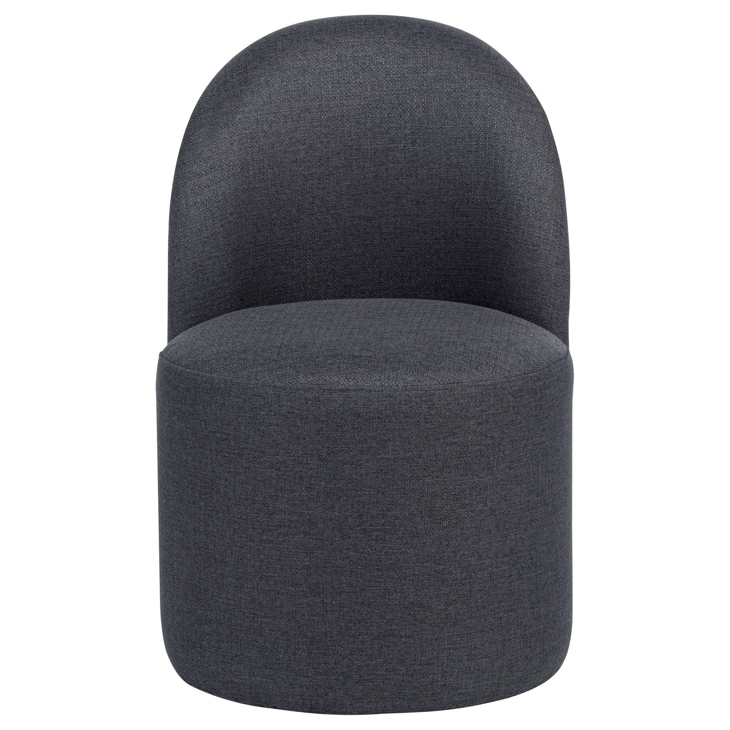 Aubrey Upholstered Barrel Dining Side Chair Charcoal (Set of 2)
