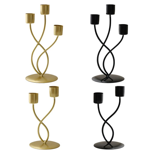 Metal Candle Holder Elegant Stable Base Table Centerpiece Candle Stick Holder for Mantel Fireplace Dining Desktop Home Decor