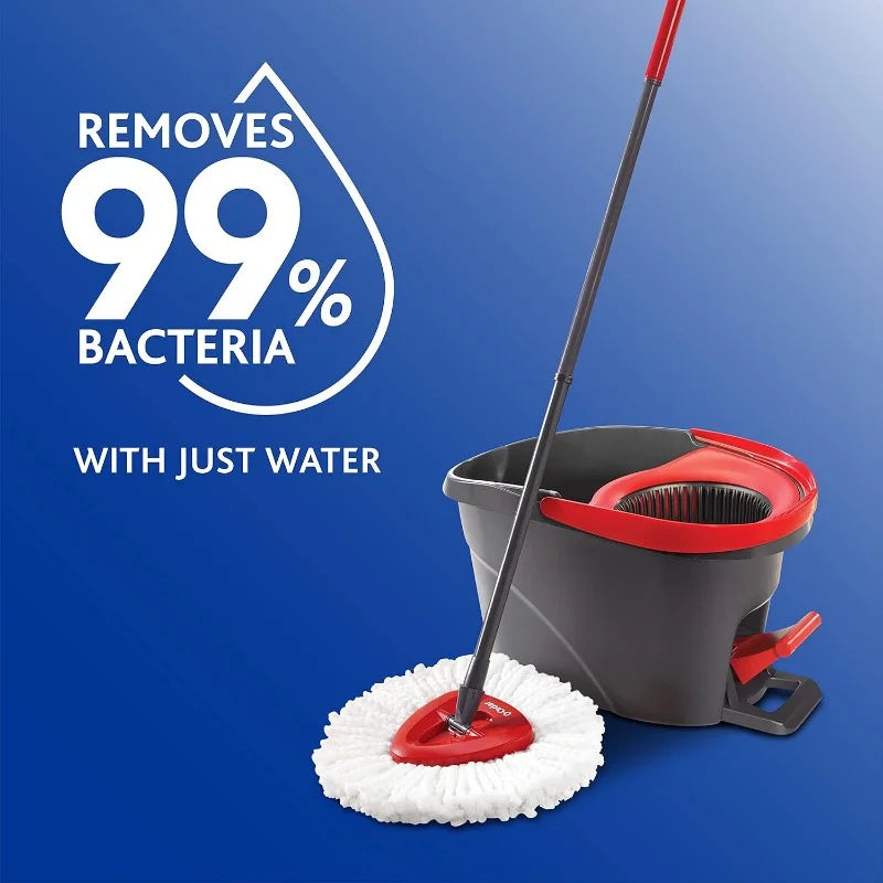 EasyWring Spin Mop Refill - Microfiber, White, Durable Clean