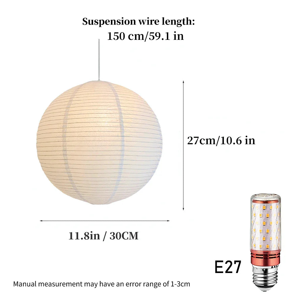 Noguchi Rice Paper Pendant Light for Home Decor Minimalist Japanese Paper Hanging Lamps For Living Room Home Decor Hanging Light