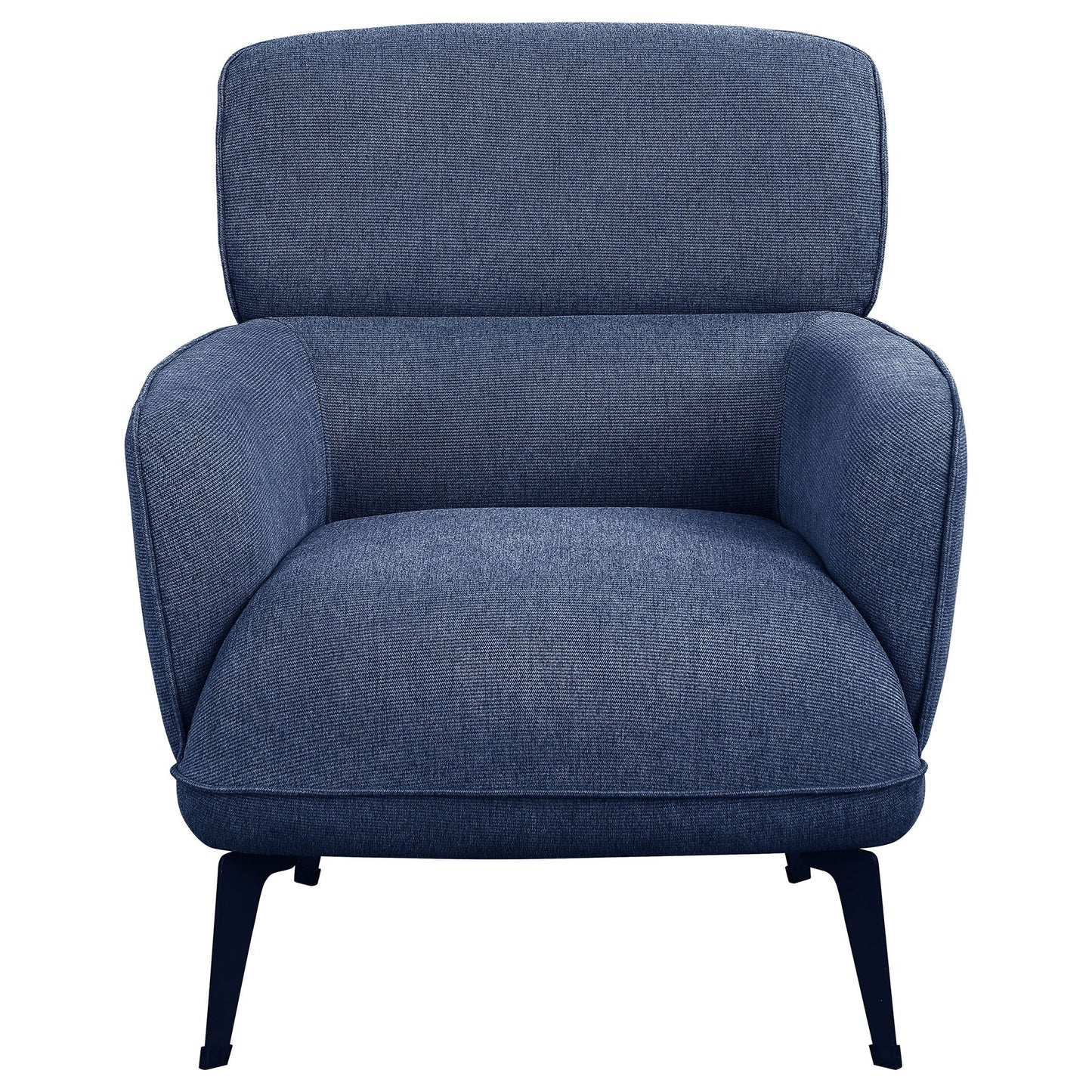 Andrea Upholstered Crescent Arm Accent Chair Blue