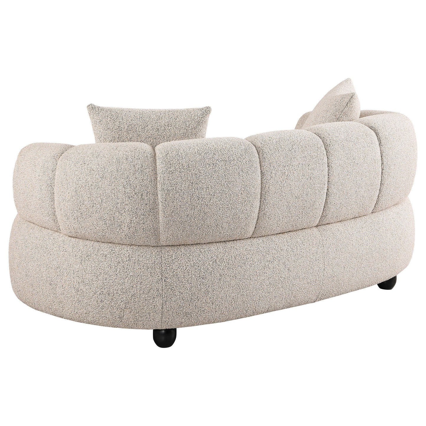 Whitney 2-Piece Contemporary Channel Tufted Boucle Sofa Set Pebble