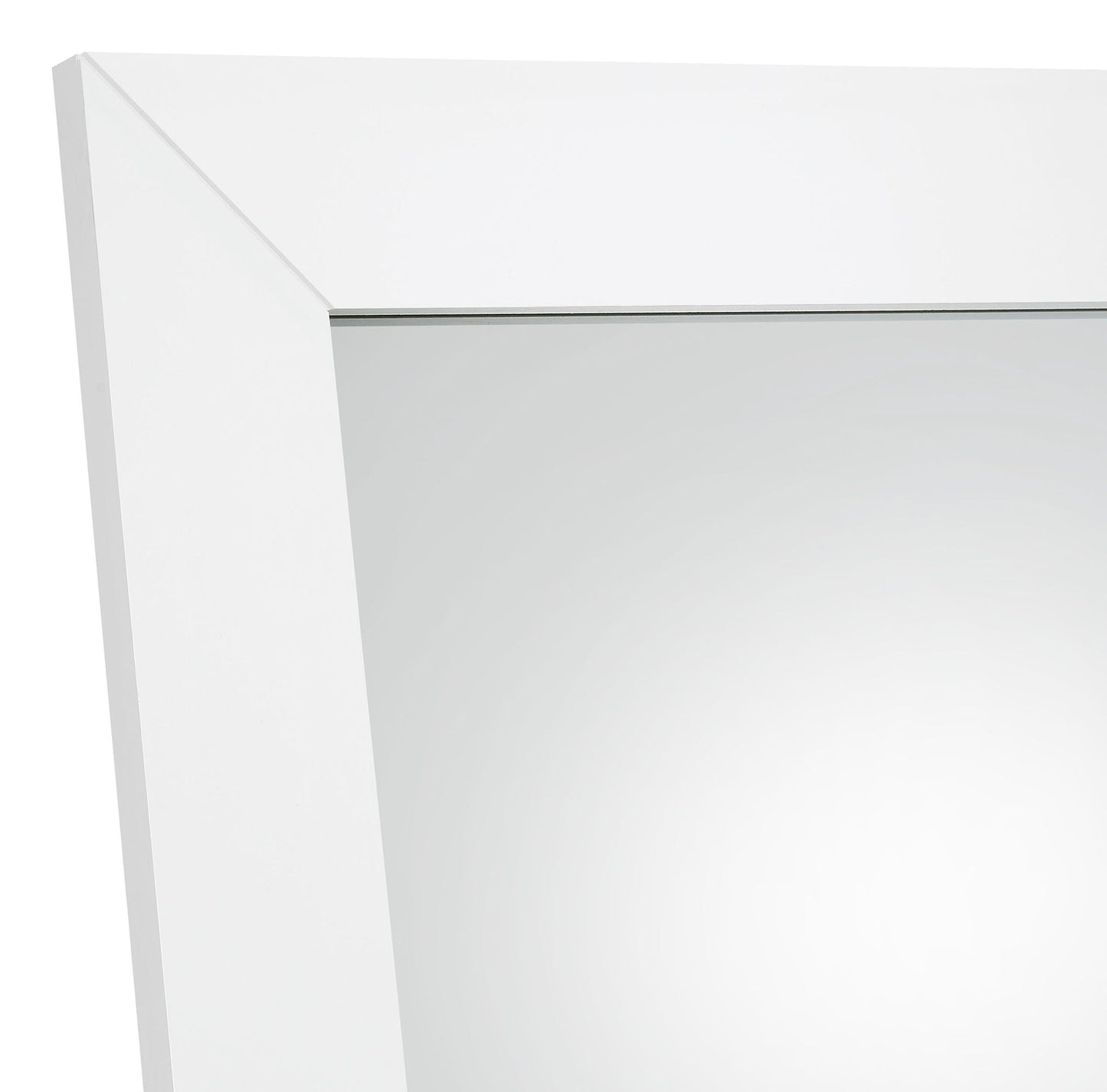 Cadence Tempered Glass Full Length Mirror White High Gloss