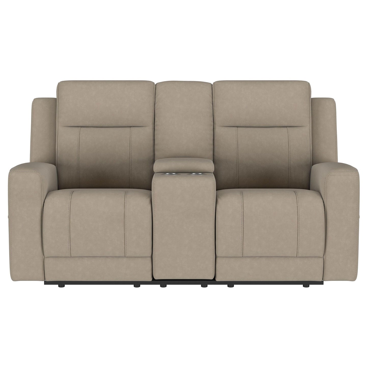 Brentwood Upholstered Motion Reclining Loveseat Taupe
