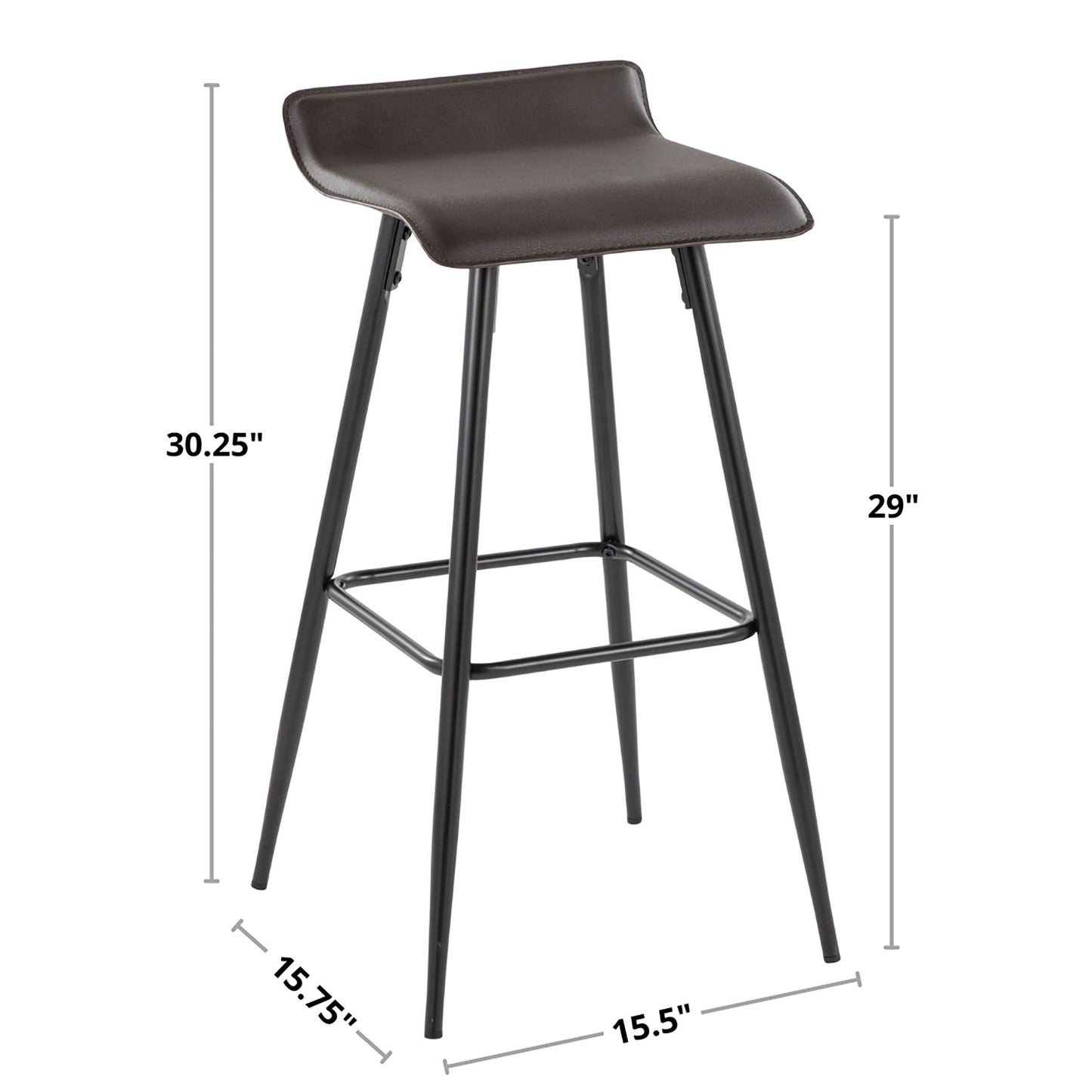 Ale - Contemporary Fixed Height Bar Stool (Set of 2)