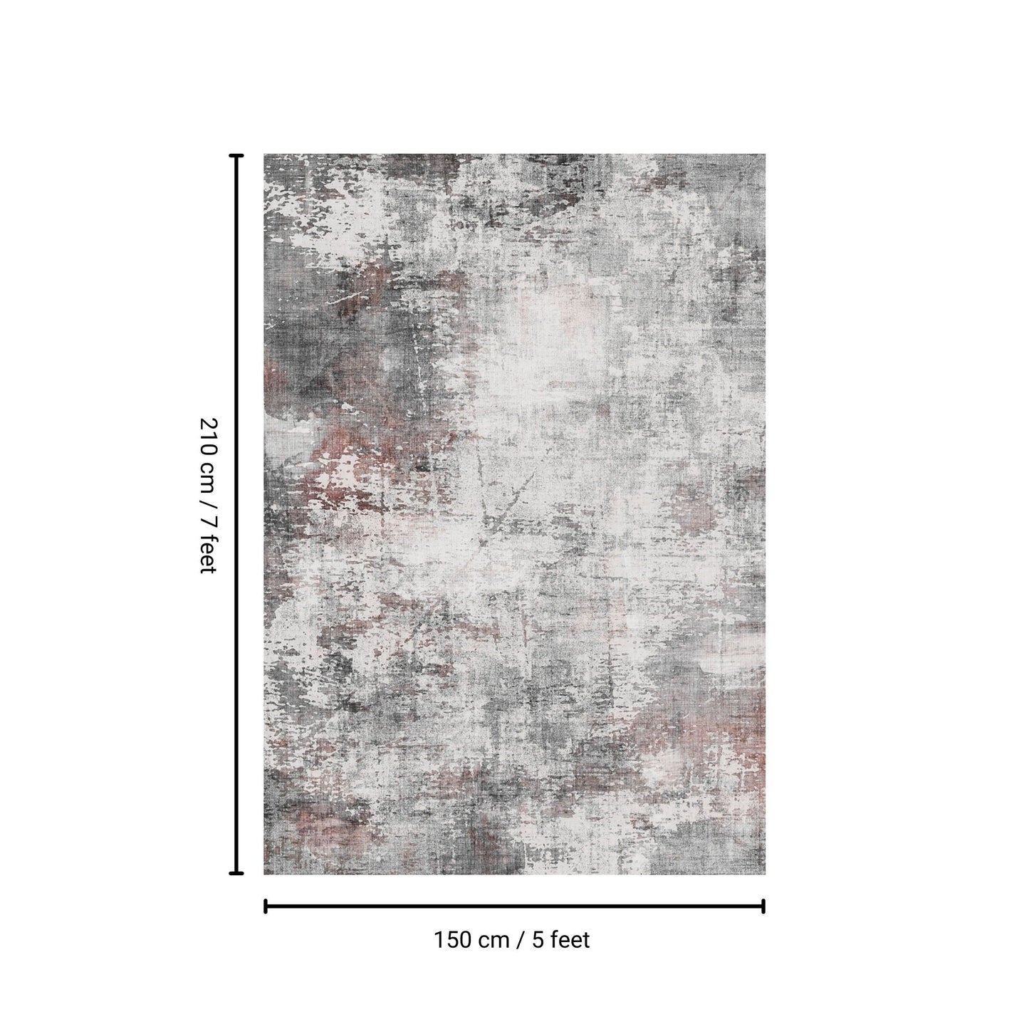 Toucan - 5' X 7' Washable Non - Slip Area Rug - Ivory / Dark Gray