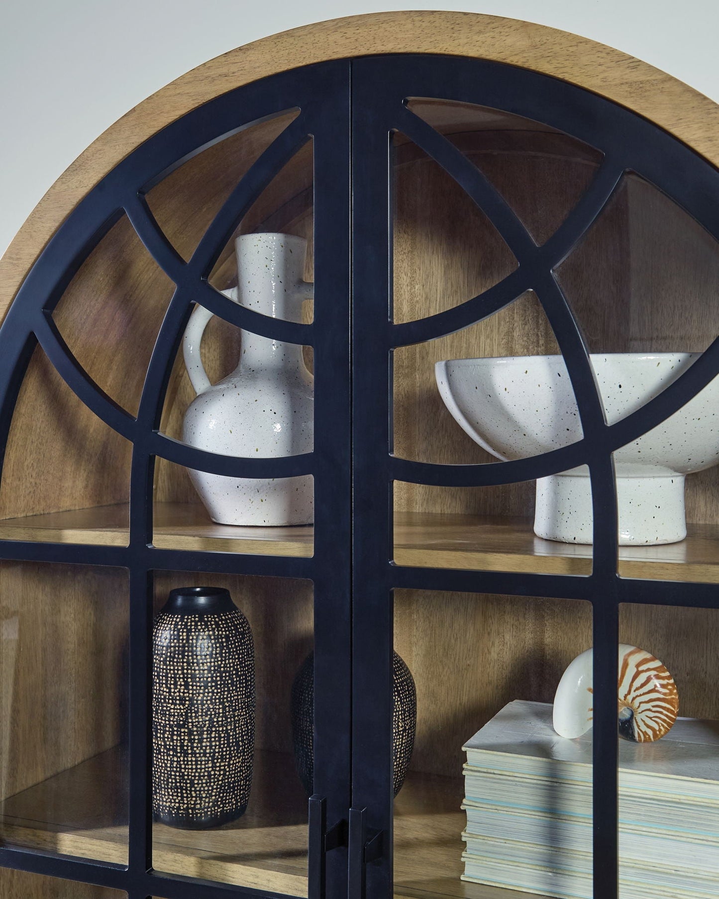 Gwenwich - Accent Cabinet - Natural / Black