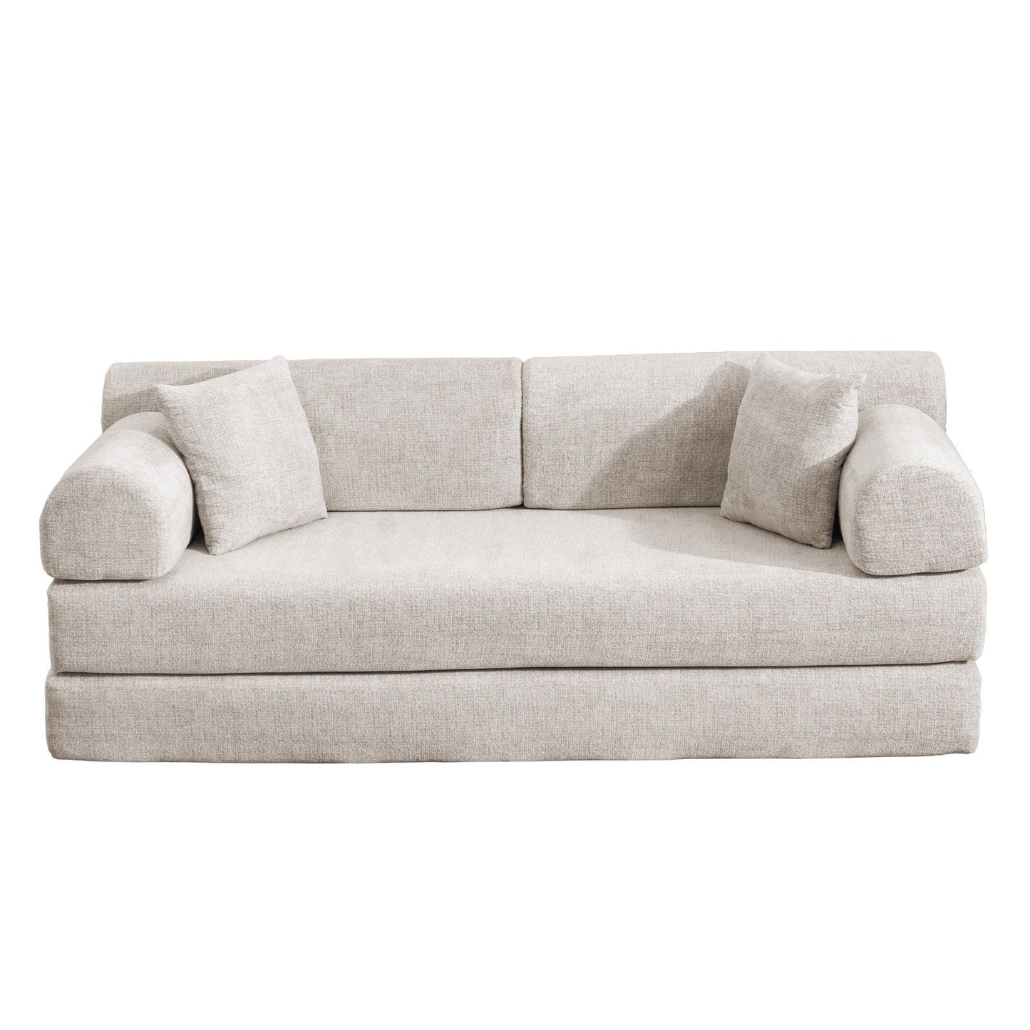 Modern 2 Tone Fabric Convertible Sleeper Sofa Bed