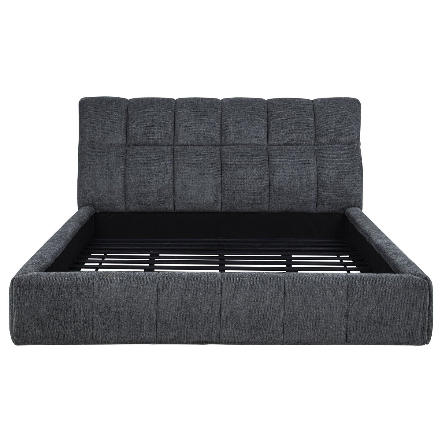 Nollet 48-inch Upholstered California King Platform Bed Grey