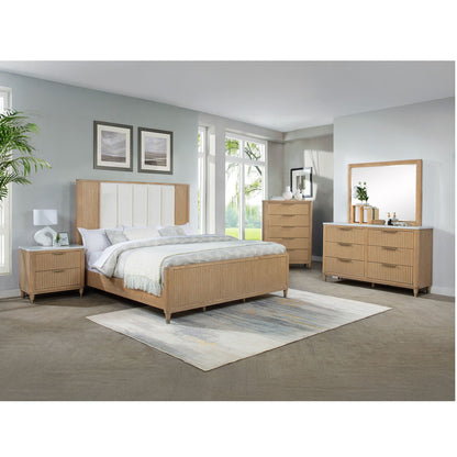 Tall Chest With Full Extension Glides And Accents, Storage Cabinet - Natural Wood