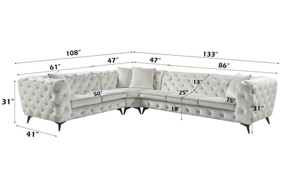 Atronia - Sectional Sofa With 4 Pillows - Beige