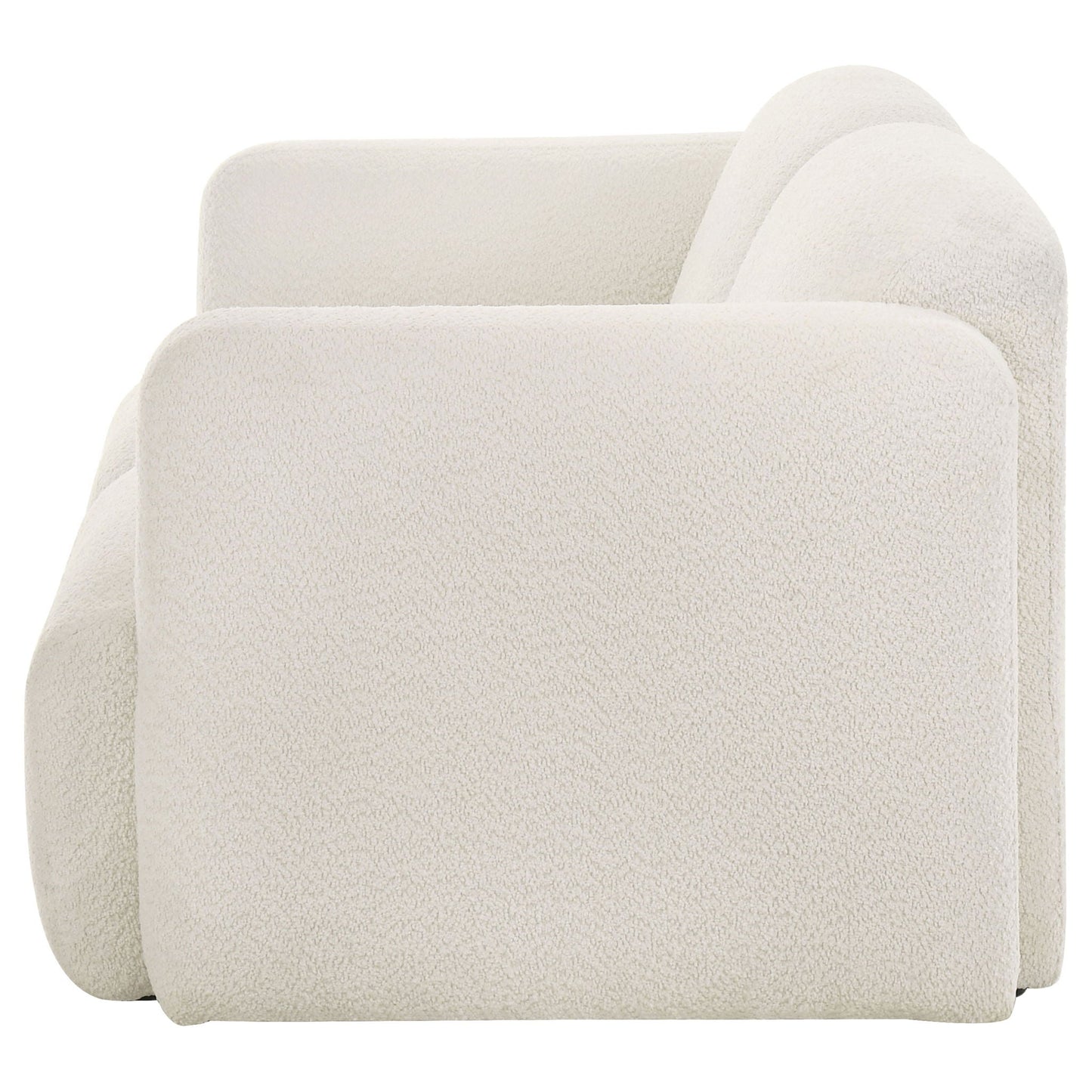 Dorset Fabric Upholstered Round Track Arm Loveseat White
