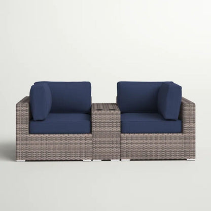 Outdoor Seating Group With Cushions 2 Person - Gray