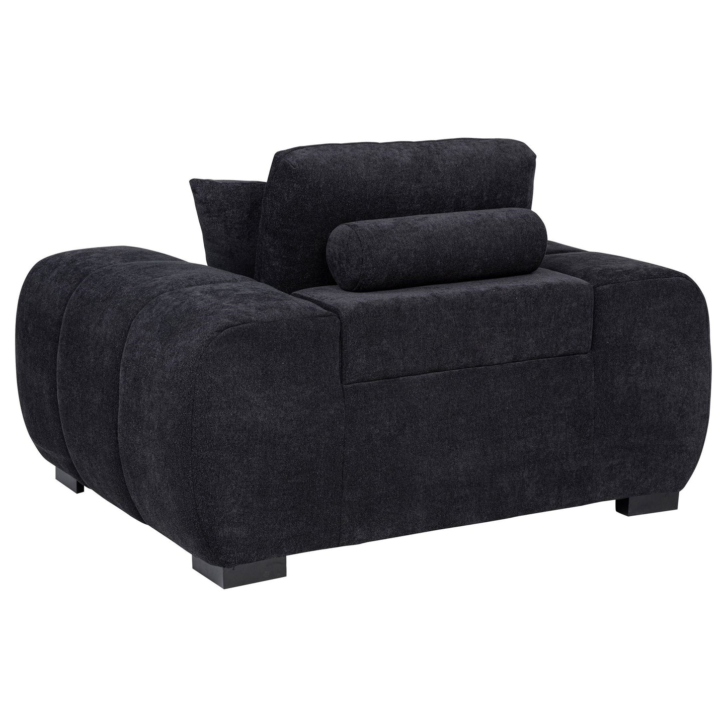 Octavia Upholstered Track Arm Accent Chair Black