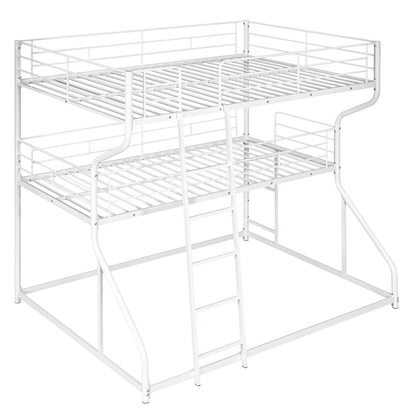 Industrial Triple Bunk Bed With Dual Ladders Frame, Space Saving Design