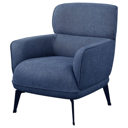Andrea Upholstered Crescent Arm Accent Chair Blue
