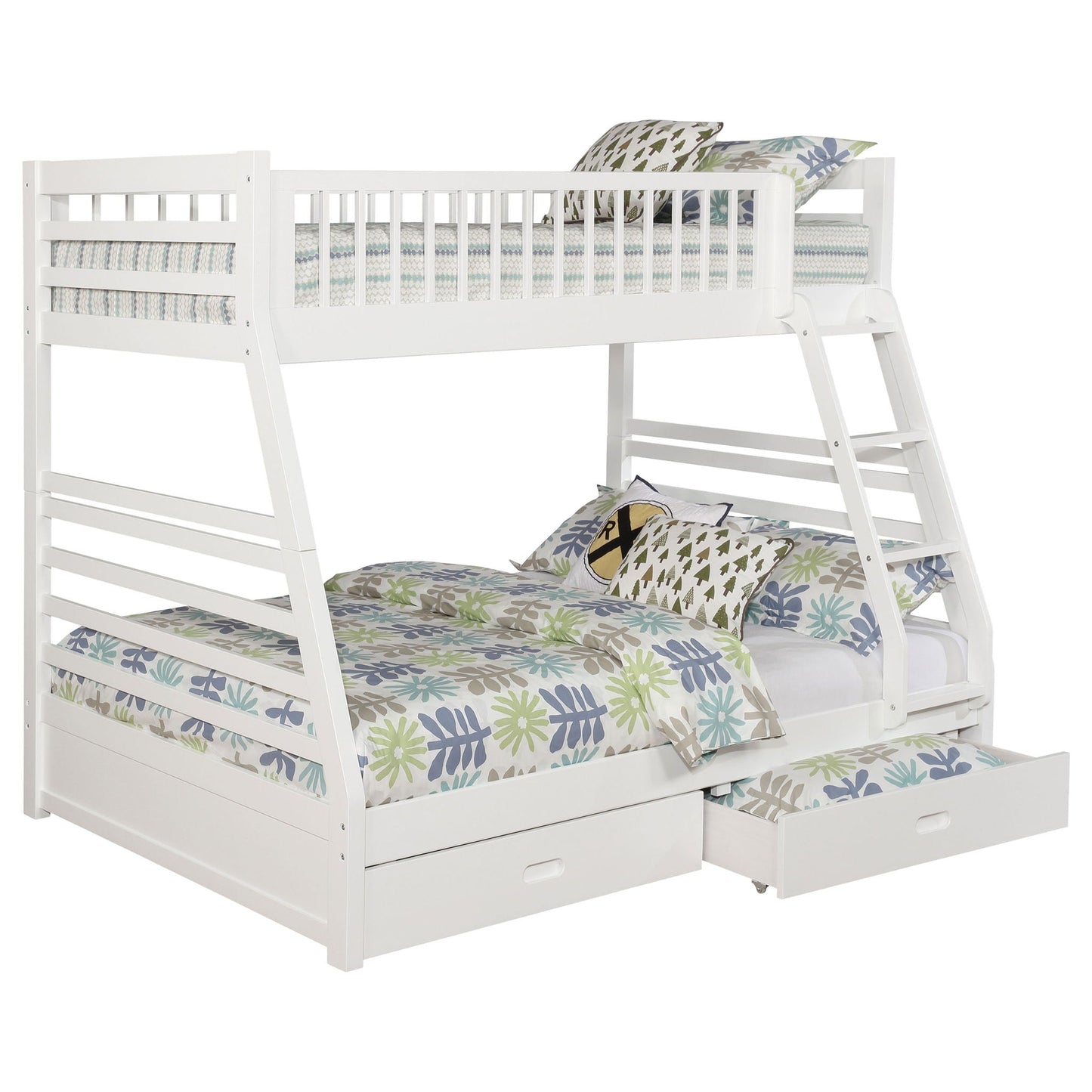 Ashton 2-drawer Wood Twin Over Full Bunk Bed White