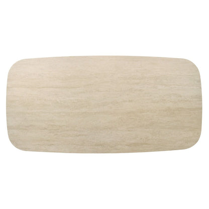 Lark - Dining Table - Travertine / Black