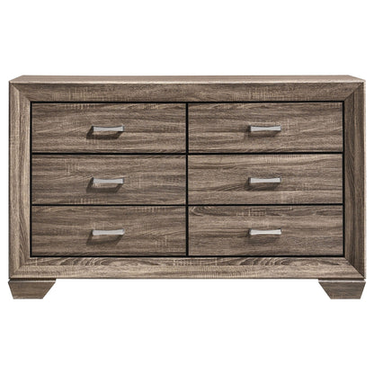 Kauffman 6-drawer Dresser Washed Taupe