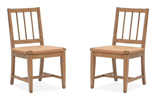 Lindon - Dining Side Chair With Paper Cord Seat (Set of 2) - Light Brown