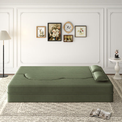 Convertible Foam-Filled Sleeper Sofa Bed With 2 Pillows