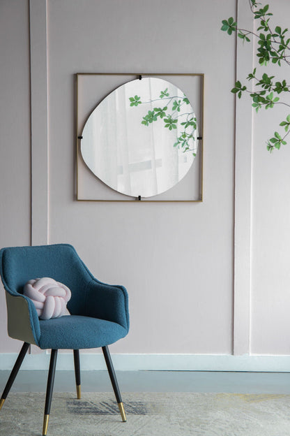 Poppy Mirror With Metal Frame Contemporary Design For Bathroom, Entryway Wall Decor