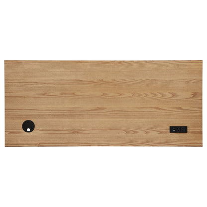 Vermes 55-inch 3-drawer Writing Desk with Power Outlet Light Ash