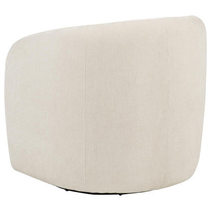 Gerley Faux Sherpa Chenille Upholstered Swivel Accent Chair Beige