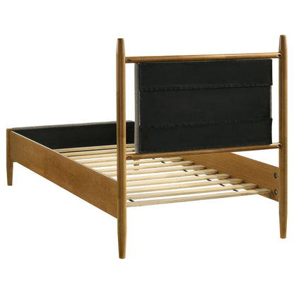 Mason 46-inch Twin Panel Platform Bed Grey and Light Brown