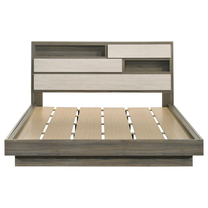 Fenwick California King Bed Bookcase Headboard Grey Oak