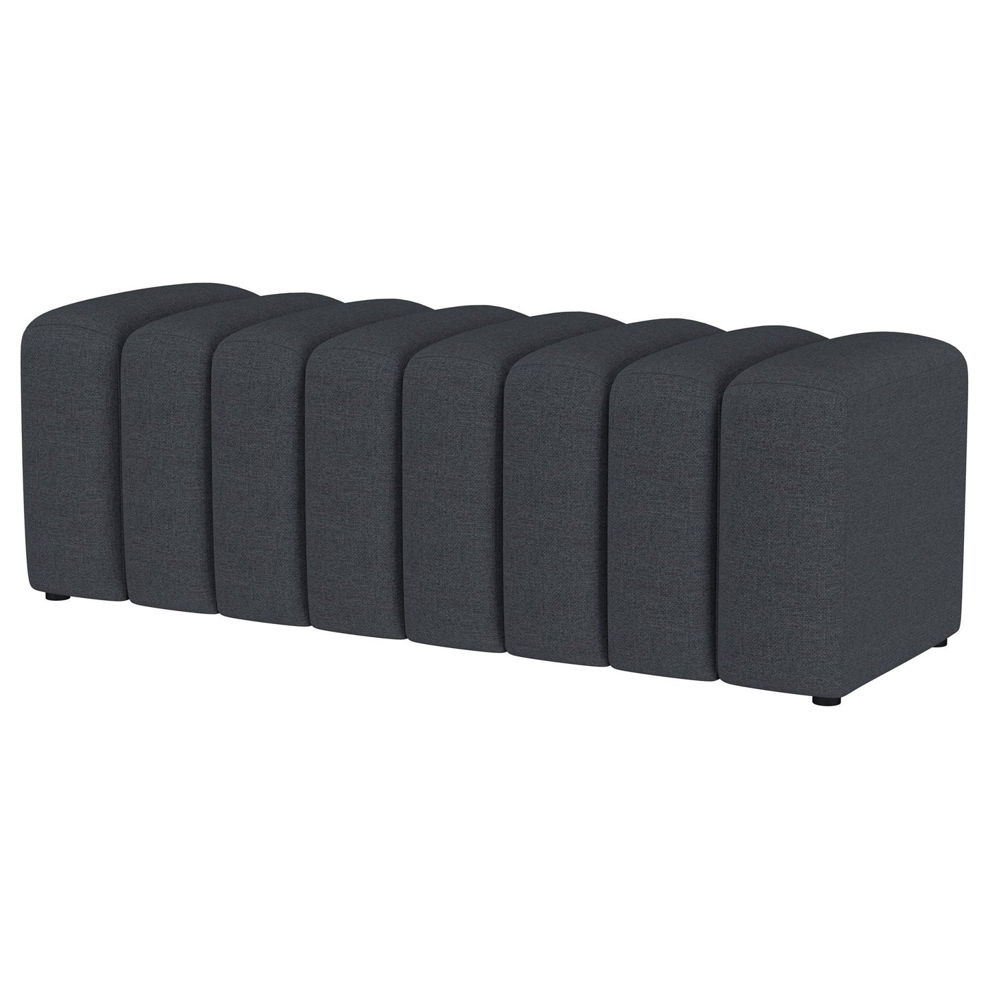 Summer Fabric Upholstered Tufted Accent Bench Charcoal