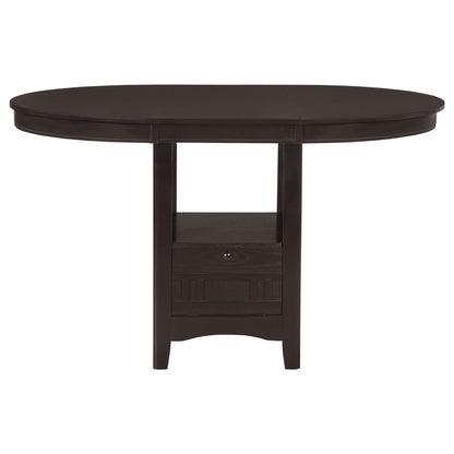 Lavon Oval 60-inch Counter Height Extension Dining Table Espresso