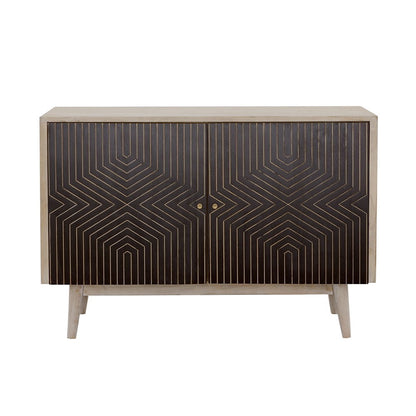 Ixora 2-door Wood Accent Cabinet White Washed and Black