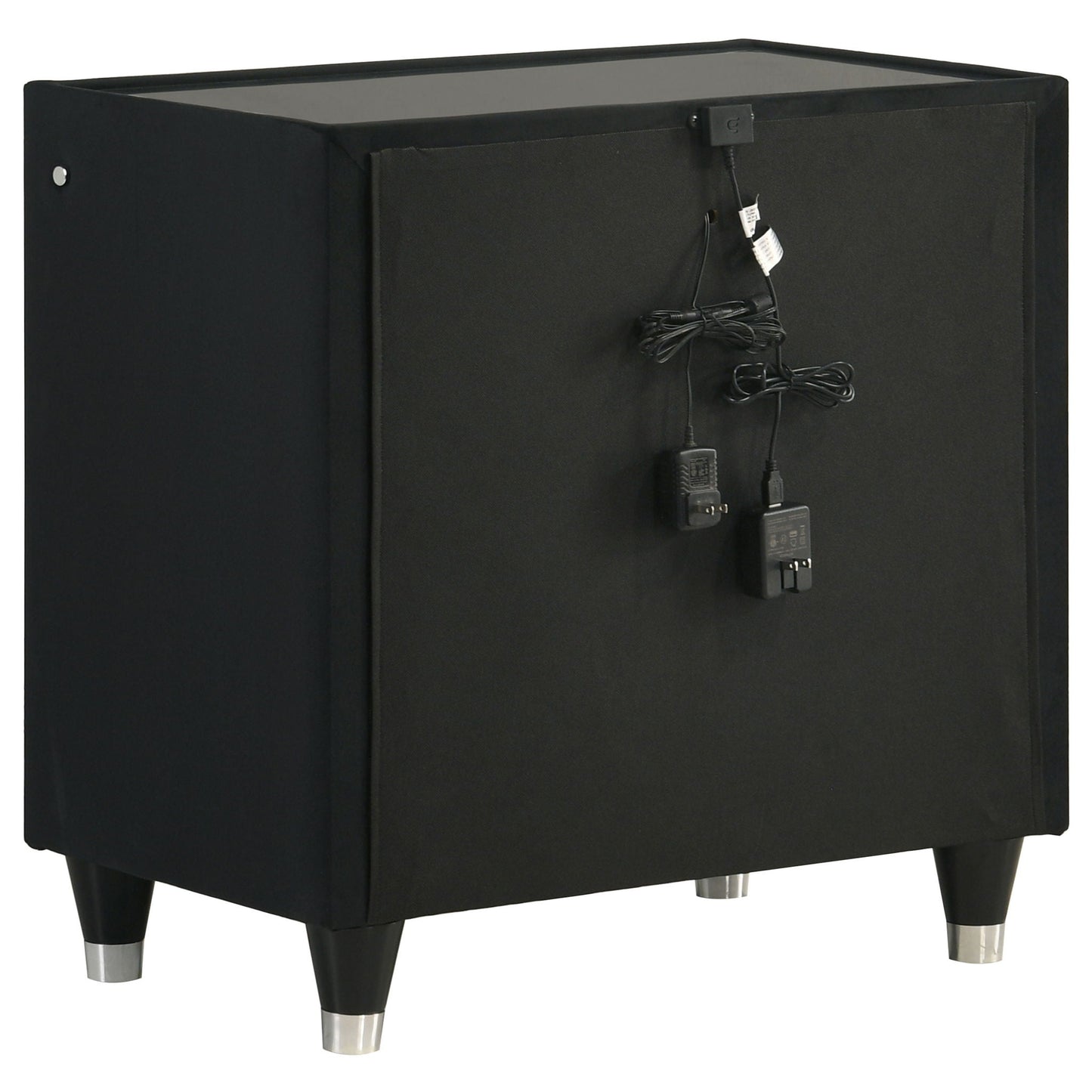 Ravenne 5-piece Velvet Upholstered California King LED Bedroom Set Black