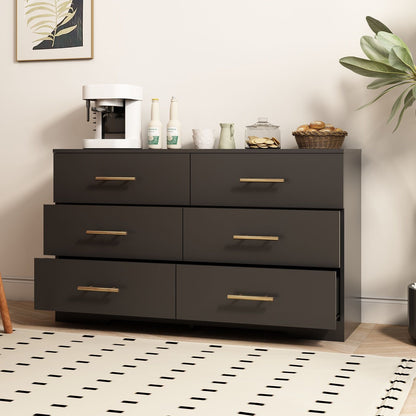 Large 6 Drawers Chest Of Drawer Dressers Table With Handle