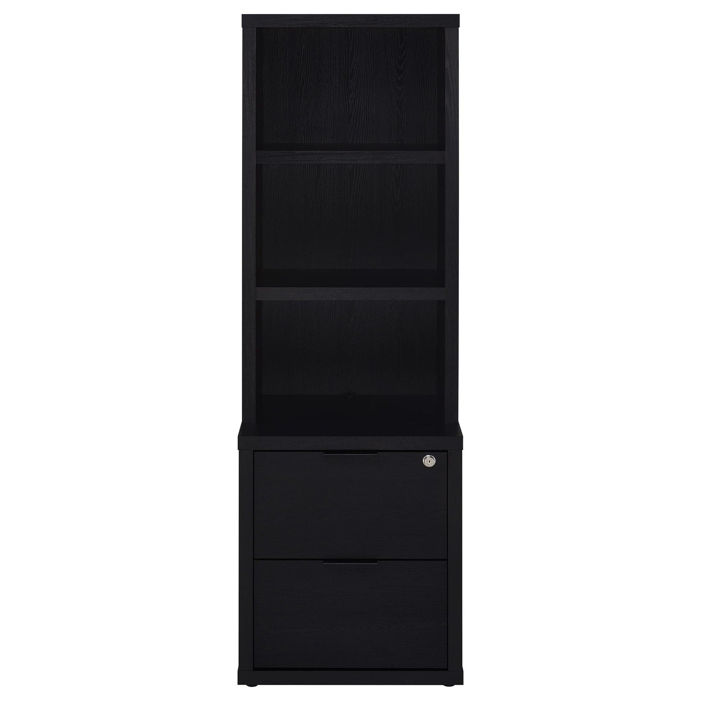 Westpark 3-piece Wall Unit Bookcase Set with USB Black
