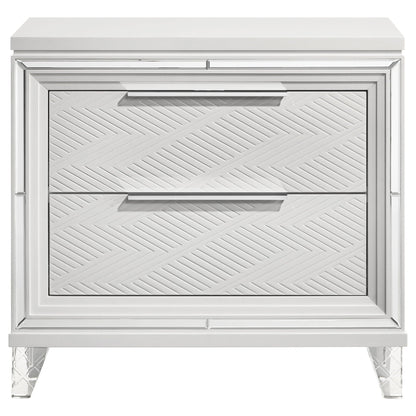 Marmore 2-drawer Nightstand Bedside Table White