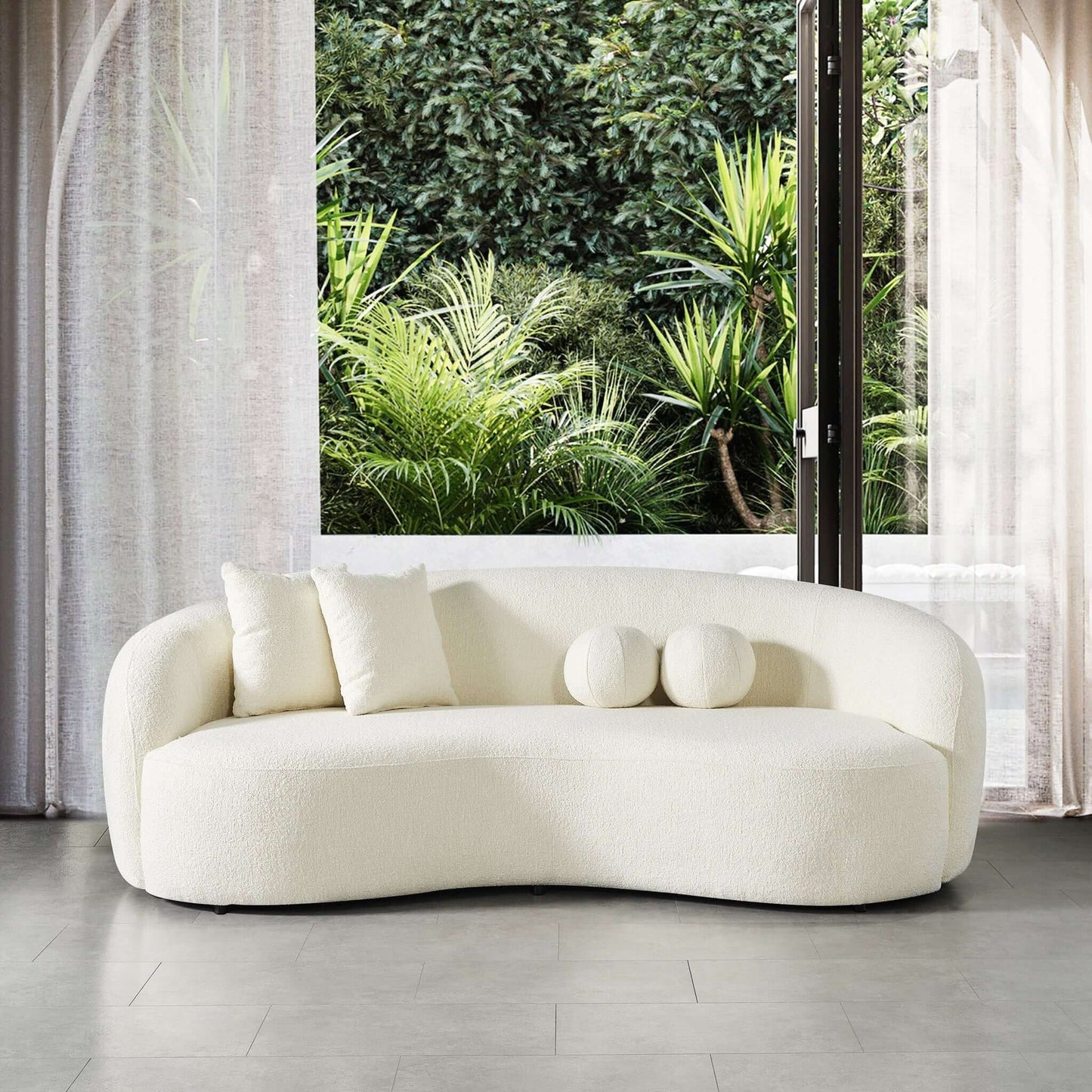 Drake - Japandi Style Curvy Boucle Sofa
