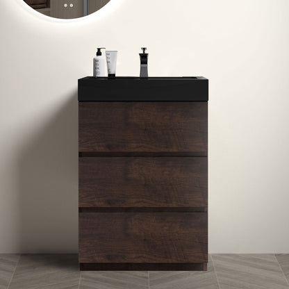 Alice - Bathroom Vanity With Large Storage Freestanding Bathroom Vanity, Sink For Modern Bathroom, One-Piece Sink Basin Without Drain And Faucet