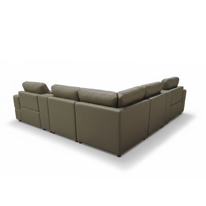 Upholstered Large Arms Sectional With Recliner Seats