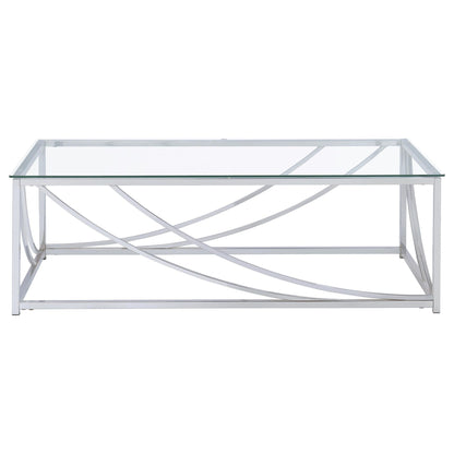 Lille 2-piece Glass Top Coffee And End Table Set Chrome
