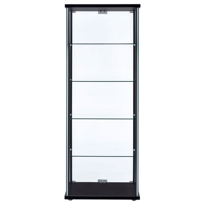 Delphinium 4-Shelf Clear Glass Curio Display Cabinet Black