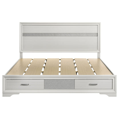 Miranda 51-inch Wood California King Storage Panel Bed White