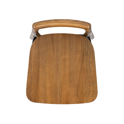 Sven - Modern Minimalist Low Back Counter Stool - Dark Brown Walnut