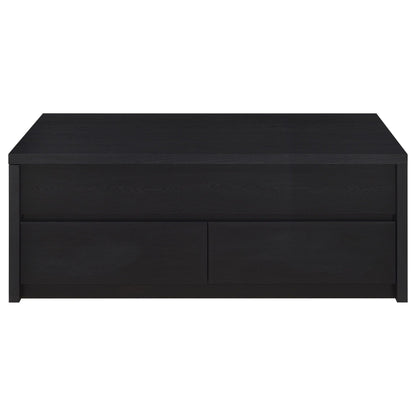 Knapp Lift Top Cocktail Coffee Table with Dual Drawers Black