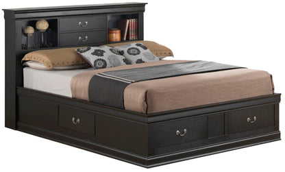 Traditional Style Bookcase Storage Bed