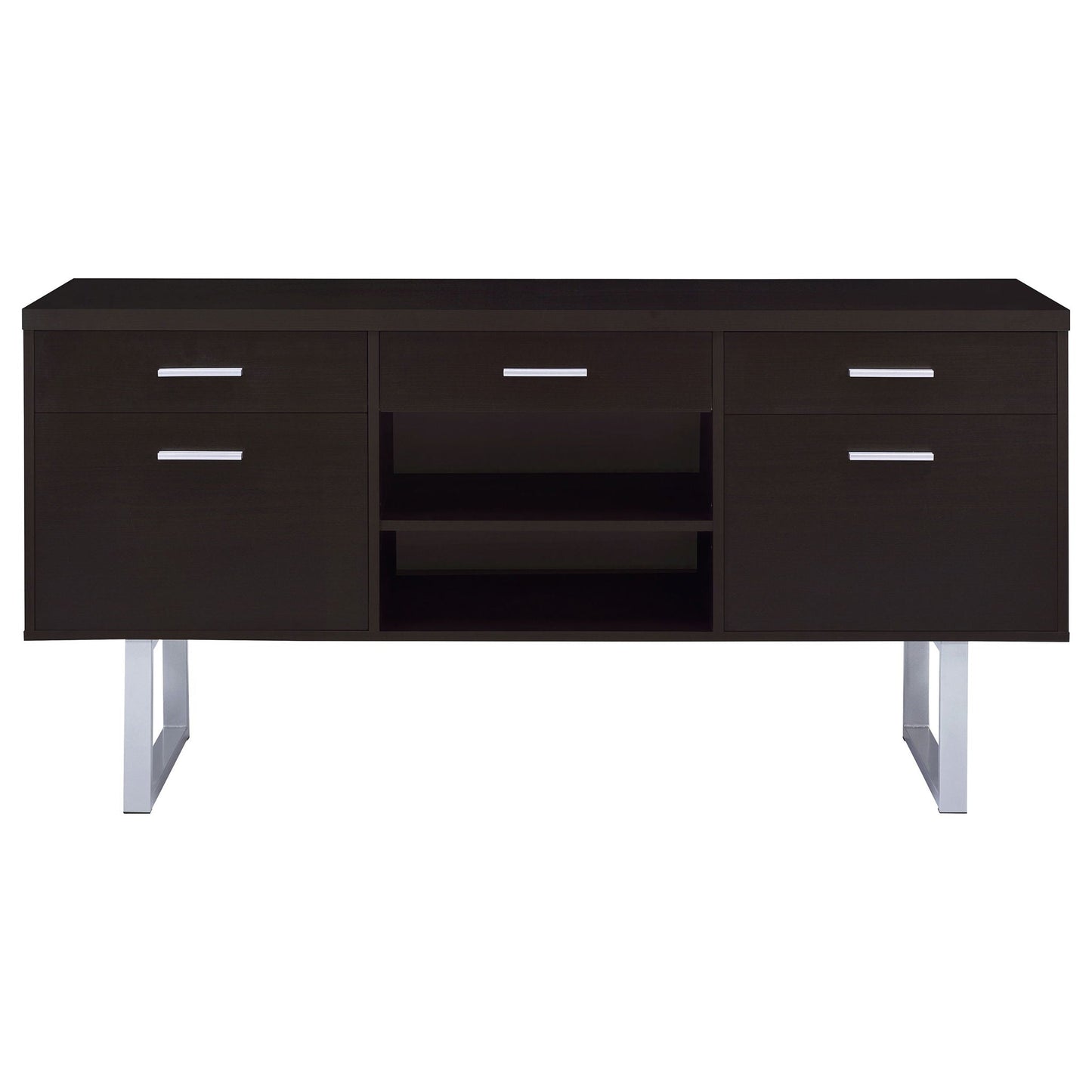 Lawtey 5-drawer Home Office Storage Credenza Cappuccino