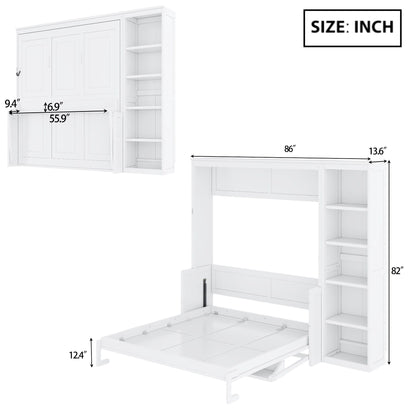 Sturdy Murphy Bed With Desk And Bookshelf
