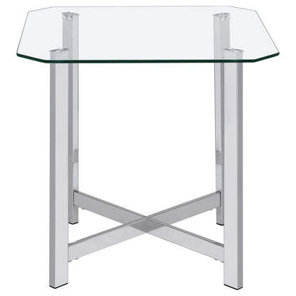 Cronin 2-piece Tempered Glass Top Coffee Table Set Chrome