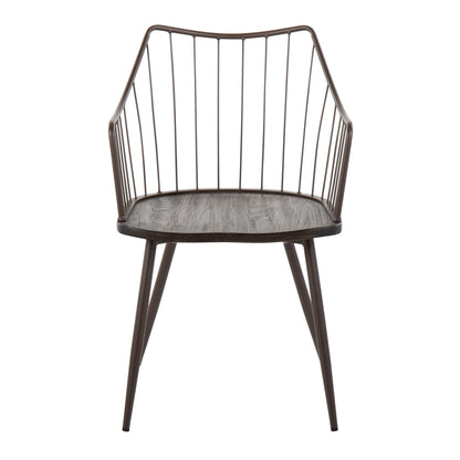 Winston - Farmhouse Style / Dining Chair - Brown / Dark Walnut